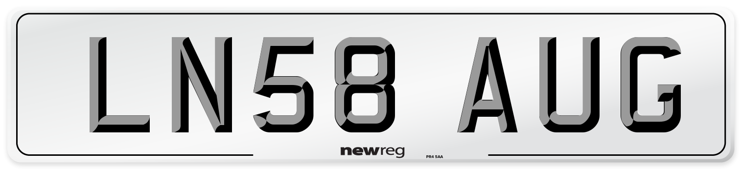 LN58 AUG Number Plate from New Reg
